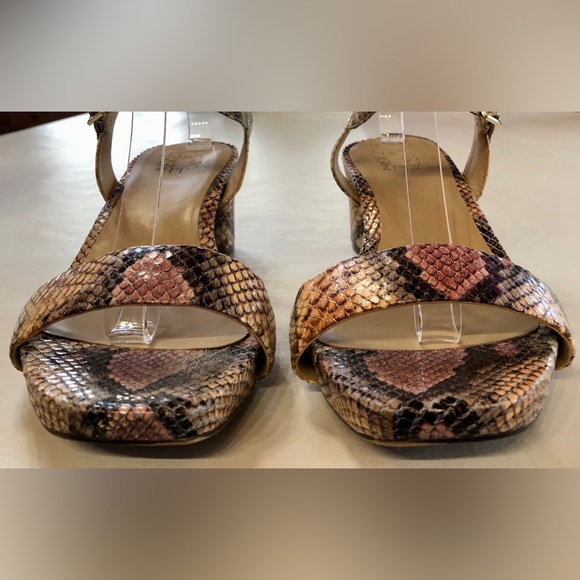 NATURALIZER (8.5W) Ivy Leather Snakeskin Print Sandals Mauve Tan Black - Picture 9 of 16